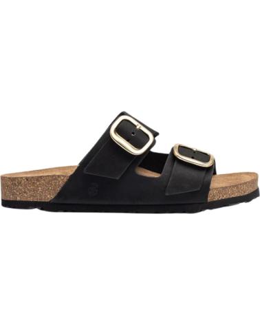 YOKONO JERBA-700 - SANDALI NERI DOPPIA FIBBIA SUOLA IN SUGHERO NEGRO