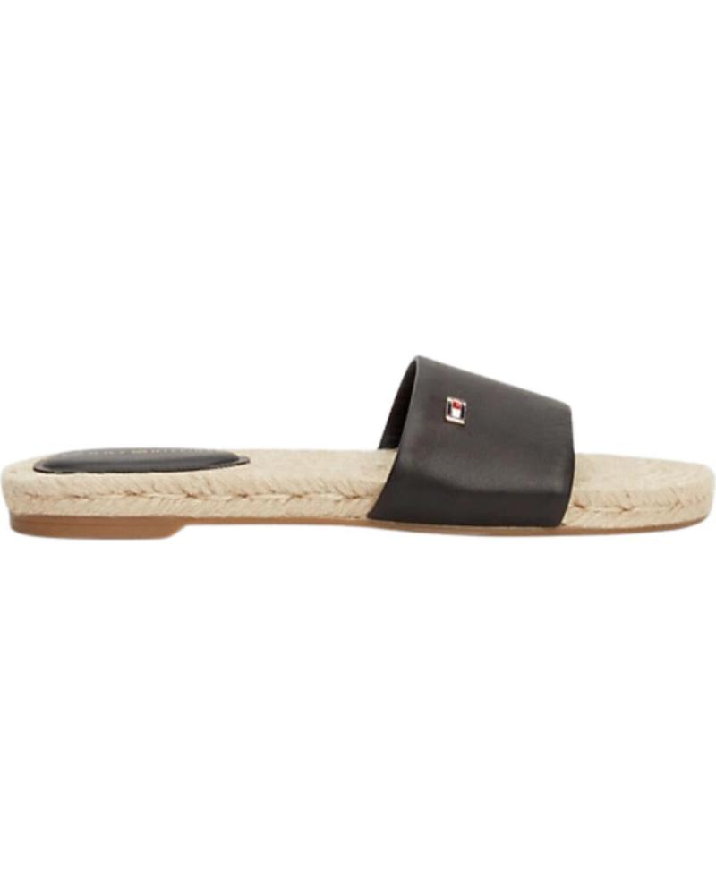 TOMMY HILFIGER HANF-SANDALEN FW07933 SCHWARZ NEGRO