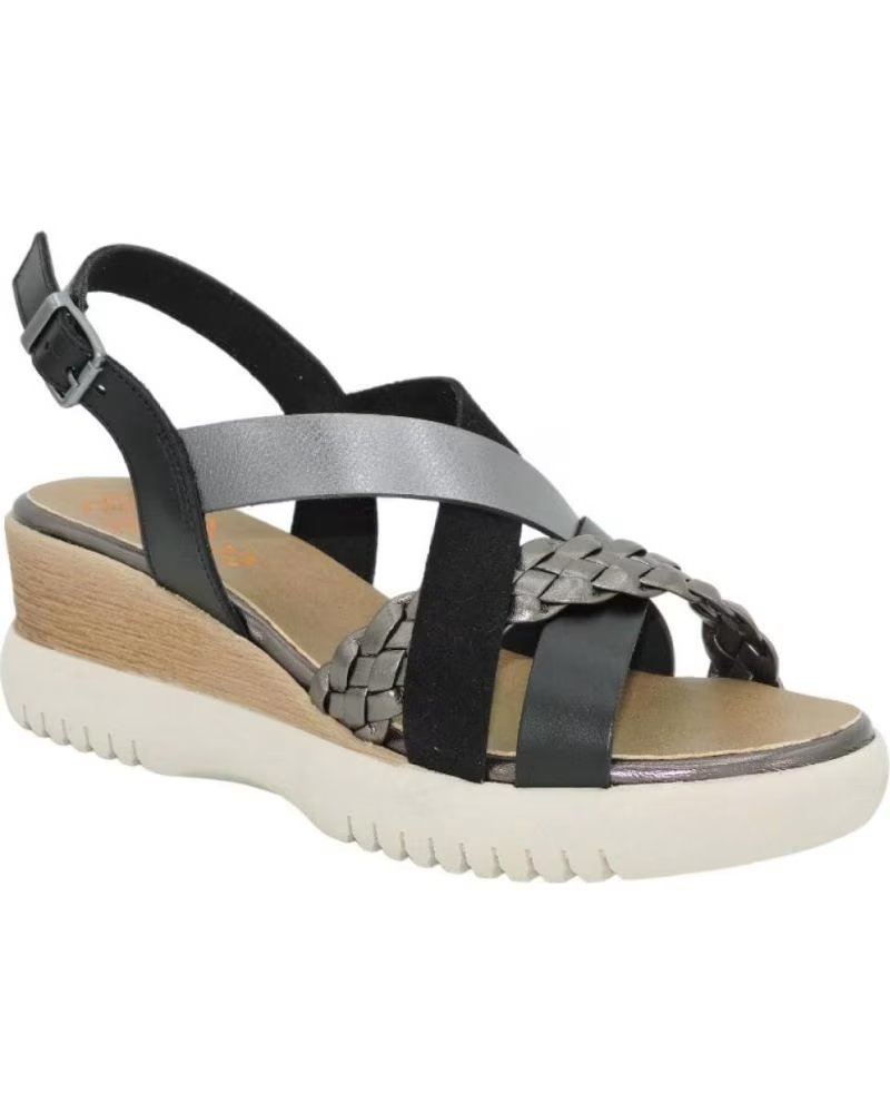 PORRONET SANDALIAS 080-3155 EN NEGRO PARA MUJER NEGRO-PLOMO