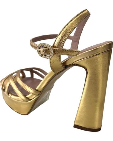 PEDRO MIRALLES 17308: SANDALIA DE TACÓN CON PLATAFORMA EN AMARILLO DORADO AMARILLO