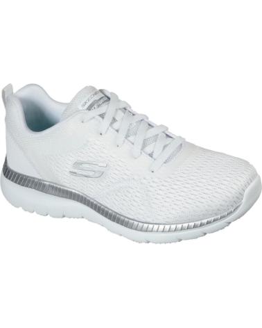 SKECHERS DEPORTIVO CORDON WHITE-SILVER BLANCO