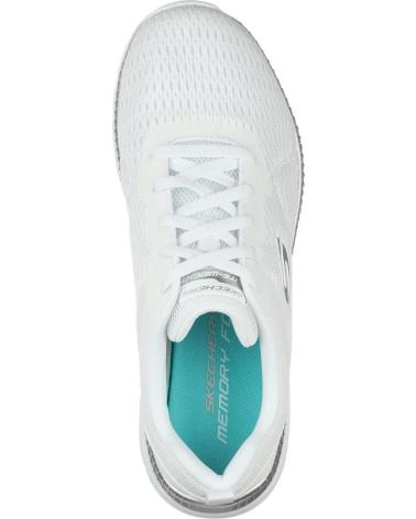 SKECHERS DEPORTIVO CORDON WHITE-SILVER BLANCO