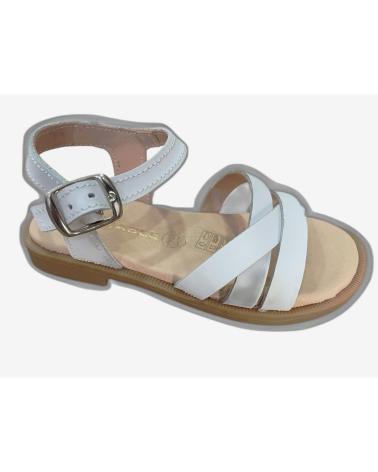 SANDALO IN PELLE EL CABALLITO MODELLO 50452 BIANCO BLANCO