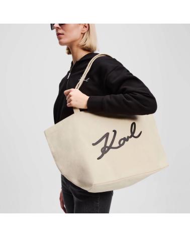 KARL LAGERFELD K SIGNATURE CANVAS SHOPPER A3W50108 NATUR NTRL