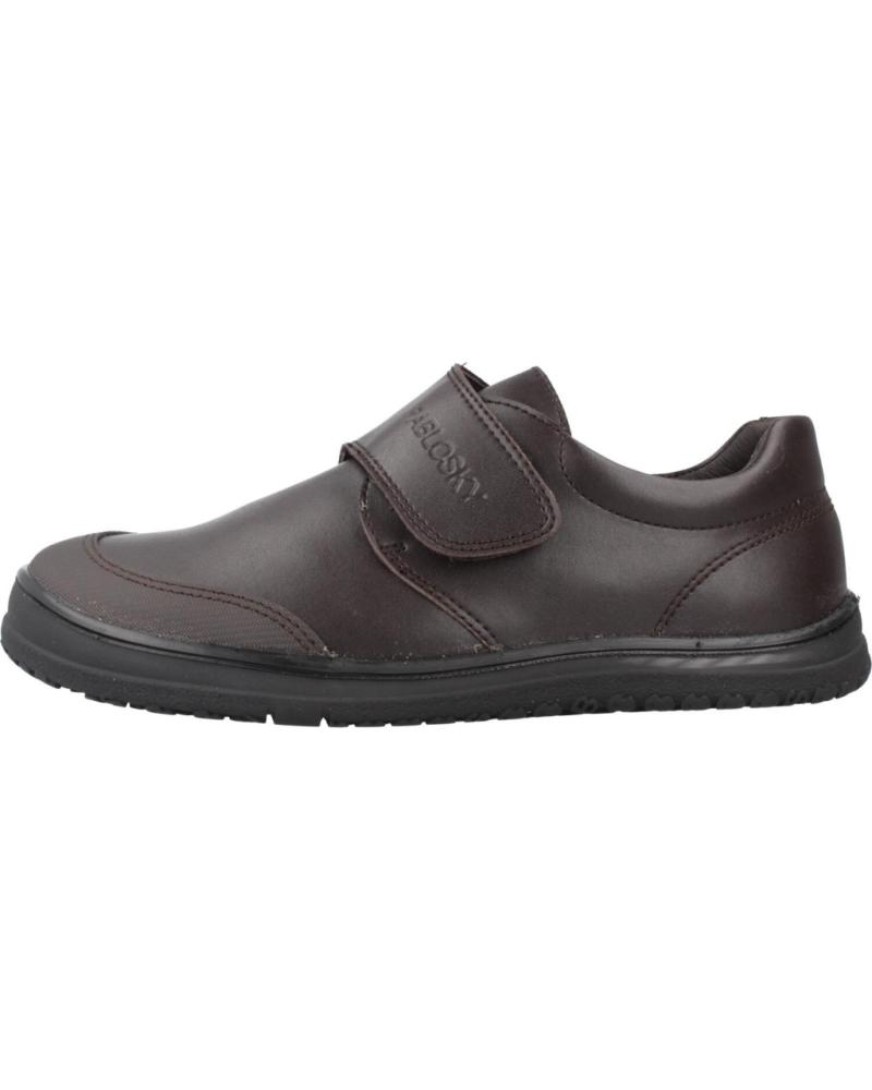 PABLOSKY MODEL 355595P - BROWN SCHOOL SHOES WITH VELCRO MARRON