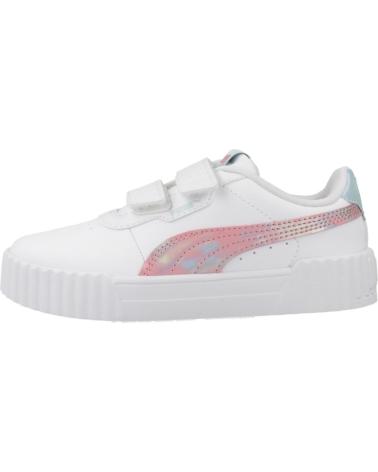 PUMA CARINA 3.0 SPACE BELLE V - SCARPE DA GINNASTICA CASUAL BAMBINA CON VELCRO, BIANCO WHITE
