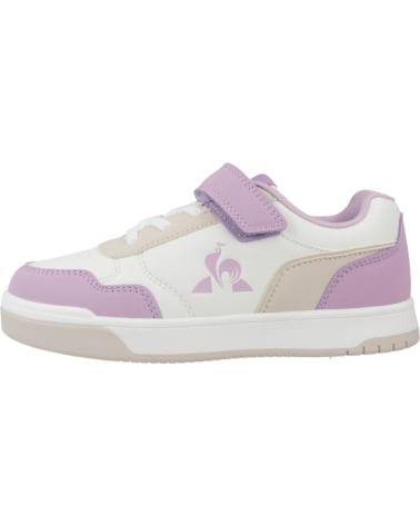 LE COQ SPORTIF LCS COURT BREAKER MÄDCHEN SNEAKER WEISS UND LILA MIT KLETTVERSCHLUSS OPTWHT