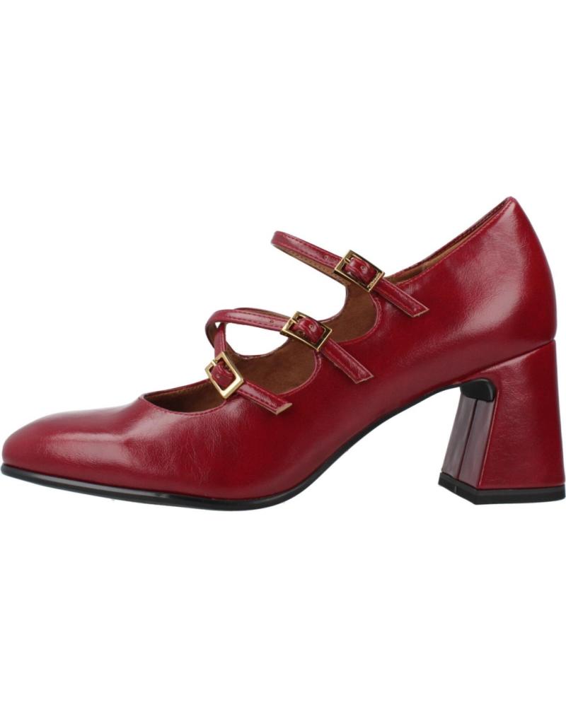 TAMARIS 22458 45 - DEEP RED SQUARE HEEL MARY JANES FOR WOMEN RED