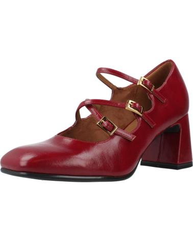 TAMARIS 22458 45 - DEEP RED SQUARE HEEL MARY JANES FOR WOMEN RED
