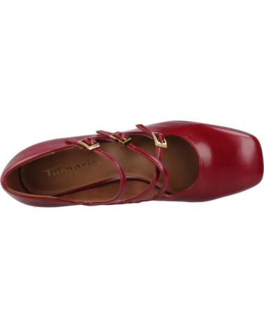 TAMARIS 22458 45 - DEEP RED SQUARE HEEL MARY JANES FOR WOMEN RED