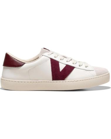 VICTORIA SNEAKERS BERLIN EN PIEL SERRADA BURDEOS ROJO ROJO