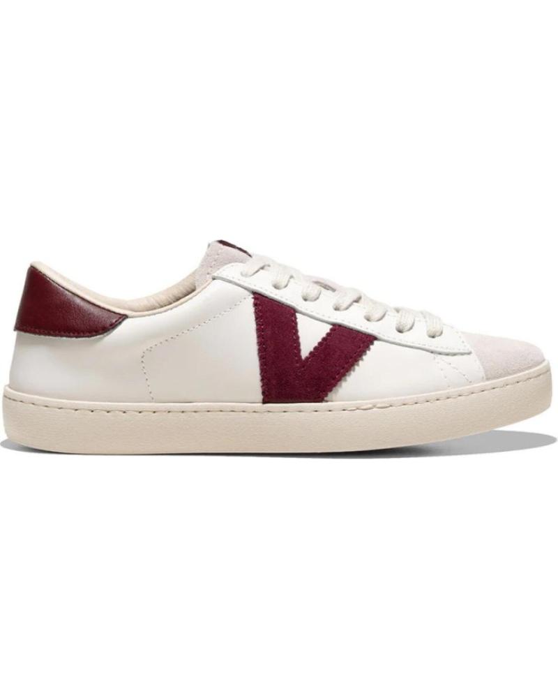 VICTORIA SNEAKERS BERLIN EN PIEL SERRADA BURDEOS ROJO ROJO