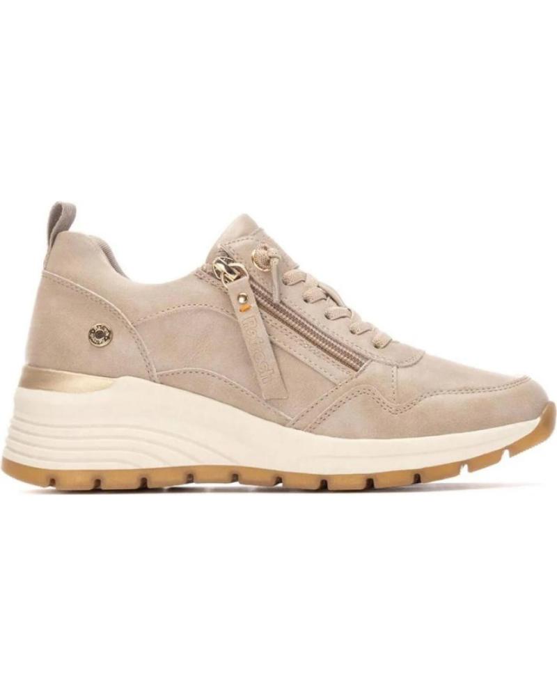 REFRESH SNEAKERS BEIGE 172938 AVEC TALON COMPENSÉ ET FERMETURE ÉCLAIR LATÉRALE BEIGE