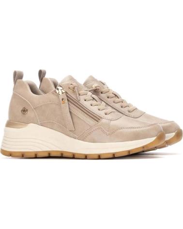 REFRESH SNEAKERS BEIGE 172938 AVEC TALON COMPENSÉ ET FERMETURE ÉCLAIR LATÉRALE BEIGE
