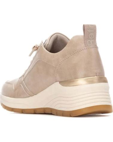 REFRESH SNEAKERS BEIGE 172938 AVEC TALON COMPENSÉ ET FERMETURE ÉCLAIR LATÉRALE BEIGE