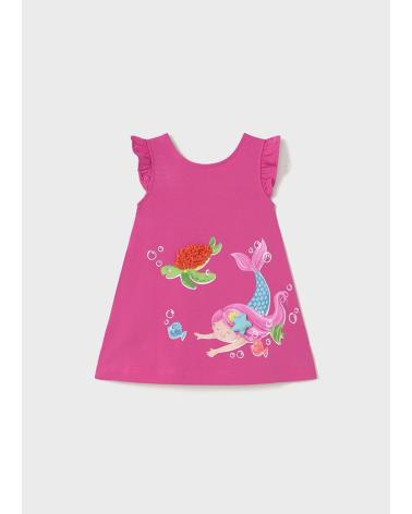 FUCHSIA SCREEN-PRINTED KNIT DRESS MAYORAL MODEL 1 927 088 FUXIA