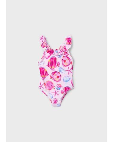 MAYORAL PRINTED SWIMSUIT FOR GIRLS - MODEL 3 719 085 MAGENTA MULTICOLOR MULTICOLOR