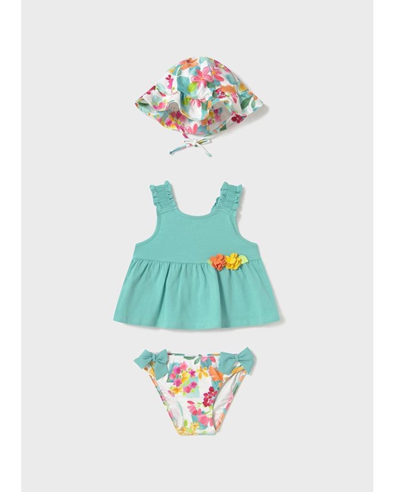 MAYORAL 3-TEILIGES BADEANZUG-SET FÜR BABY-MÄDCHEN - MODELL 1 641 071 ACHAT BLAU AZUL