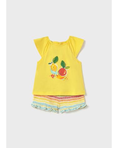 MAYORAL PRINTED SHORT SET FOR BABY GIRLS - MODEL 1 233 090 YELLOW AMARILLO