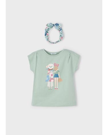 MAYORAL SHORT SLEEVE T-SHIRT WITH BAND JADE GREEN - REF. 3/009/10 VERDE