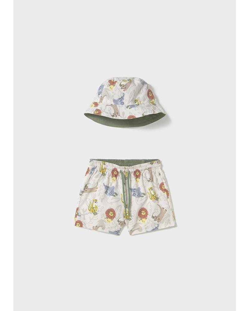 CONJUNTO FATO DE BANHO E CHAPÉU BUCKET MAYORAL REF. 1646011 BEGE BEIG