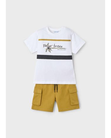 STRICK-T-SHIRT- UND BERMUDA-SET MAYORAL ART.-NR. 3605086 WEISS BLANCO