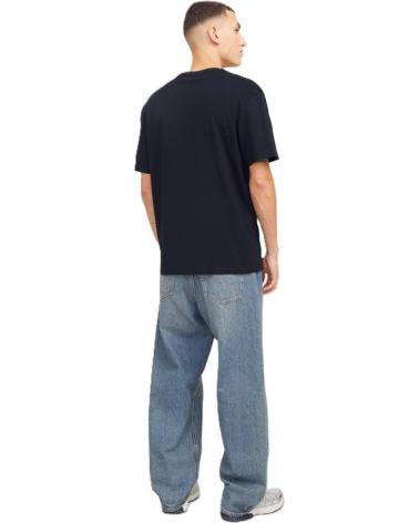 T-SHIRT JACK & JONES JJEBRYAN CORP LOGO GIROCOLLO NERO BLACK