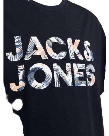 T-SHIRT JACK & JONES JJEBRYAN CORP LOGO GIROCOLLO NERO BLACK