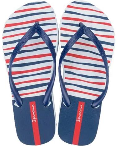 IPANEMA CLASSICA HAPPY XII WHITE AND BLUE STRIPED SANDALS WHITE-BLUE