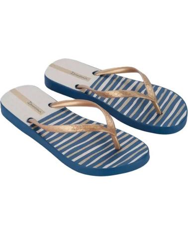 IPANEMA HAPPY XII BLUE AND GOLD STRIPED FLIP-FLOPS BLUE-GOLD