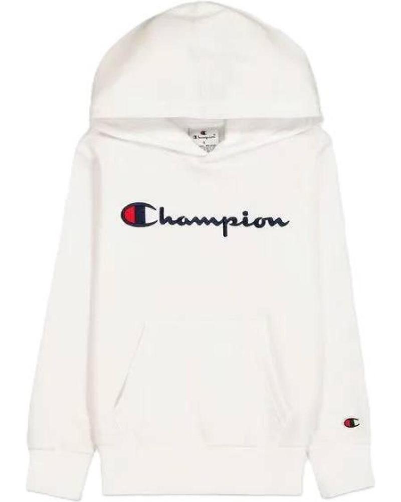 FELPA CHAMPION CON CAPPUCCIO BIANCA MODELLO 306874-WW001 BLANCO