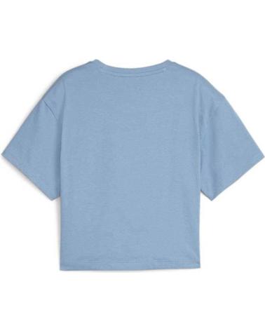 T-SHIRT COURT PUMA LOGO CROPPED BLEU AVEC LOGO ROSE MULTICOLOR