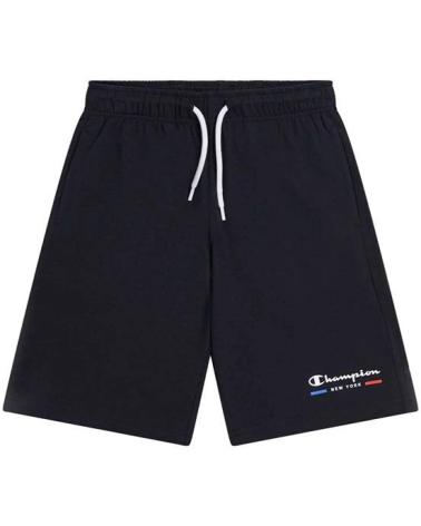 CHAMPION BLACK SHORTS WITH ADJUSTABLE DRAWSTRING NEGRO