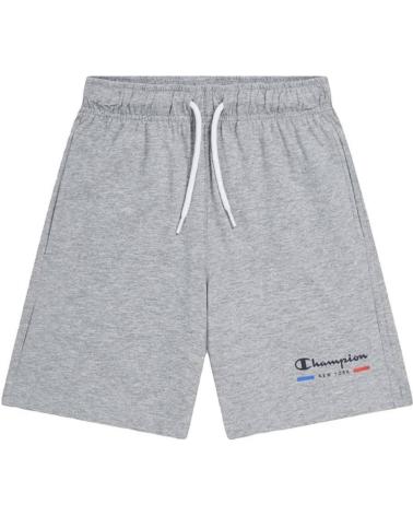 PANTALONCINI BERMUDA CHAMPION GRIGI CON LOGO NEW YORK E COULISSE REGOLABILE - MODELLO 306694-EM006 GRIS