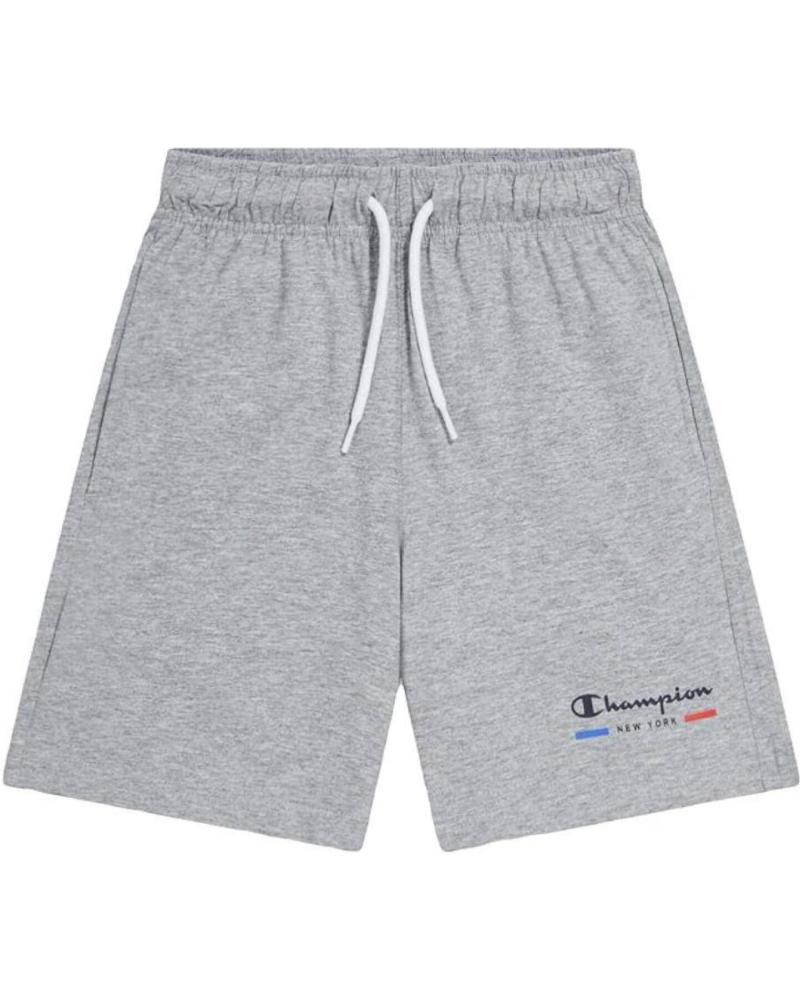 CHAMPION GREY SHORTS WITH NEW YORK LOGO AND ADJUSTABLE DRAWSTRING - MODEL 306694-EM006 GRIS