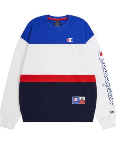 SWEAT-SHIRT CHAMPION LEGACY TRICOLORE BLANC BLEU ROUGE MULTICOLOR