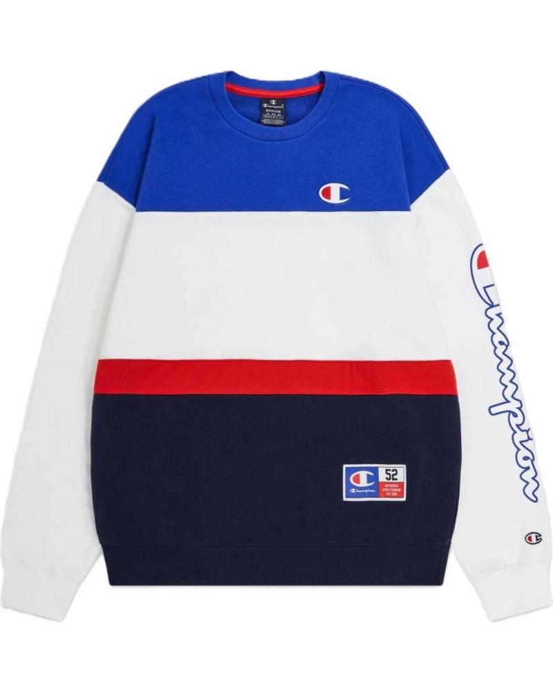 SWEAT-SHIRT CHAMPION LEGACY TRICOLORE BLANC BLEU ROUGE MULTICOLOR