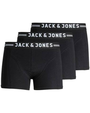 PACK OF 3 JACK & JONES BLACK TRUNKS BOXERS NEGRO