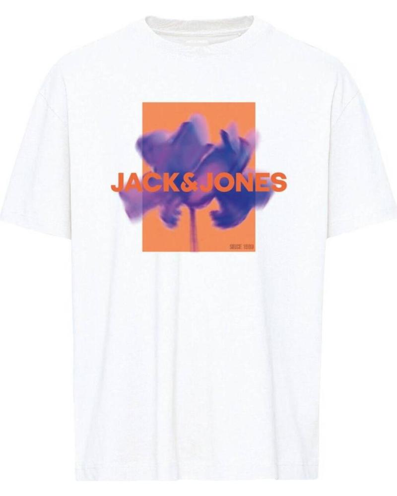 JACK AND JONES FLORALS WHITE T-SHIRT BLANCO