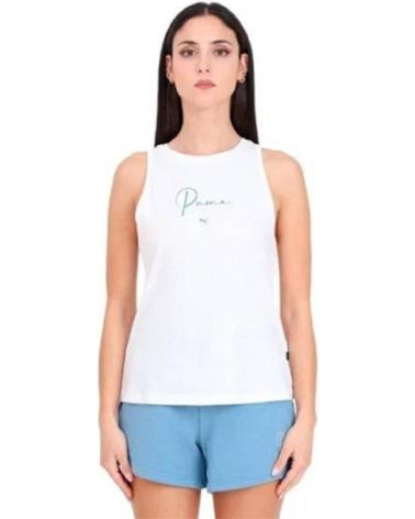 PUMA WHITE BASIC SLEEVELESS T-SHIRT WHITE BLANCO