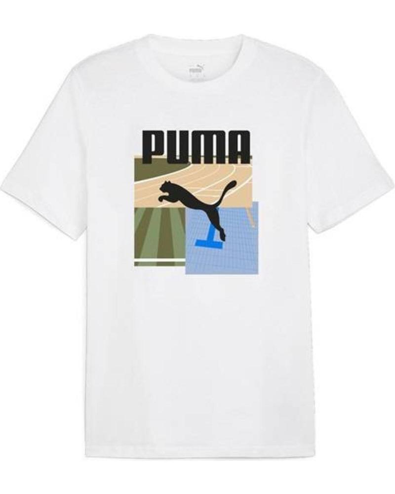 PUMA T-SHIRT GRAPHICS SUMMER SPORTS TEE II BLANC BLANCO