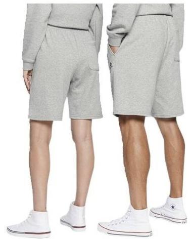 CONVERSE PANTALON CORTO EMBROIDERED STAR CHEVRON GRIS