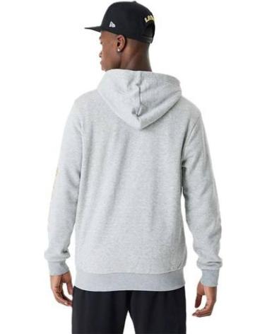SUDADERA CON CAPUCHA NEW ERA LA LAKERS TEAM SCRIPT GRIS GRIS