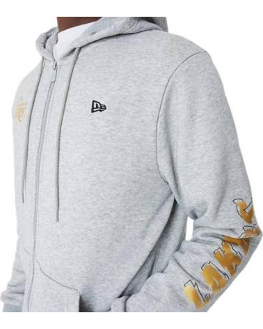 SUDADERA CON CAPUCHA NEW ERA LA LAKERS TEAM SCRIPT GRIS GRIS