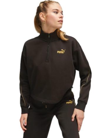 SUDADERA PUMA MINIMAL GOLD HALF-ZIP NEGRA FA2023 NEGRO