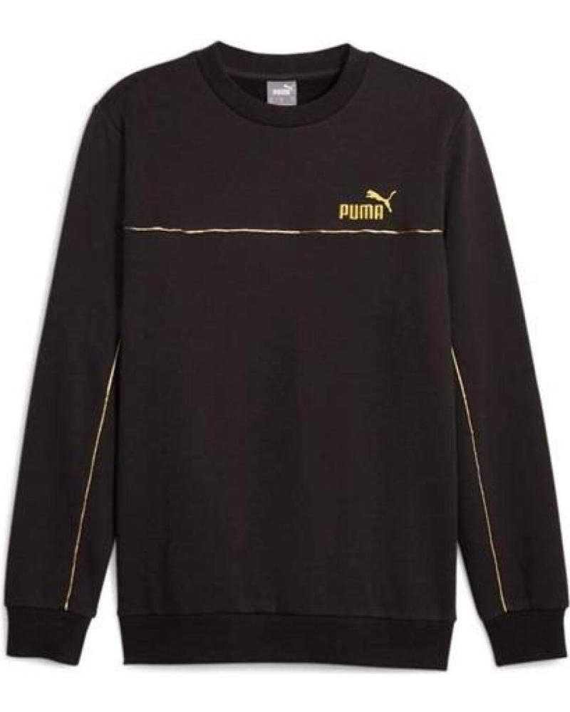 PUMA SUDADERA MINIMAL GOLD CREW FL NEGRA NEGRO