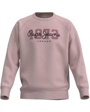 FELPA PEPE JEANS MEIER ROSA CON LOGO FRONTALE ROSA