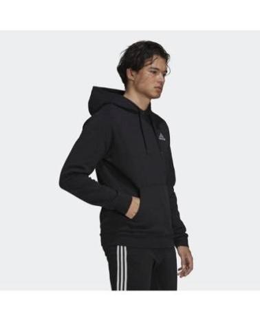 FELPA CON CAPPUCCIO ADIDAS ESSENTIALS FLEECE NERA NEGRO