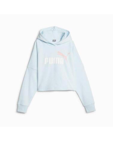 PUMA SUDADERA ESSENTIALS CROPPED AZUL