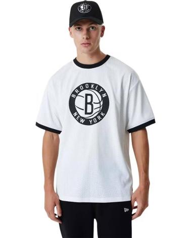 T-SHIRT NEW ERA BROOKLYN NETS MESH OVERSIZE BLANC BLANCO